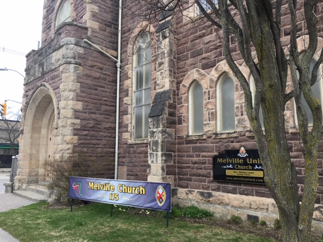 175 Banner-front of church